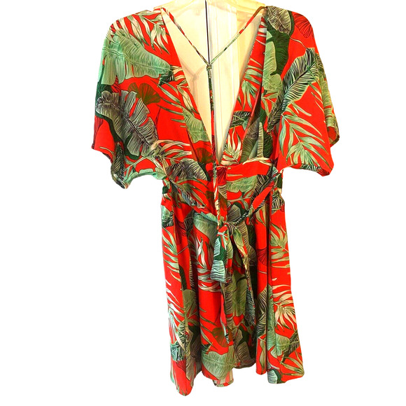 New Anthropologie Havana Floral Women’s A-Line Flowy Dress Size Small Red Green - Picture 3 of 7